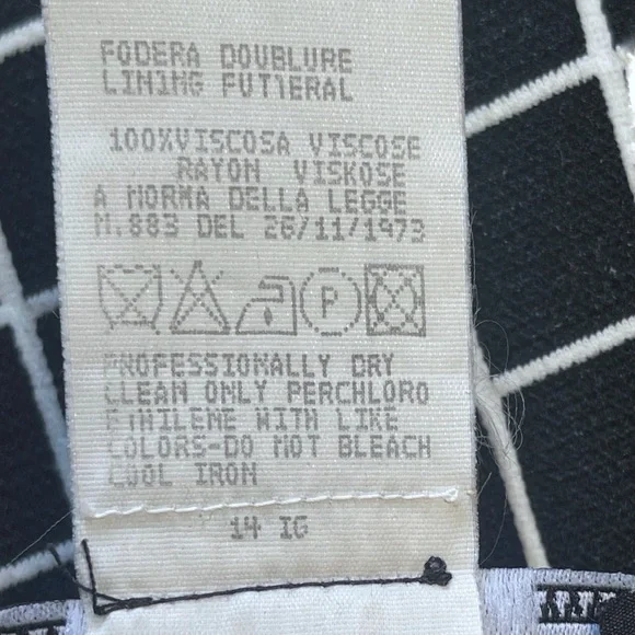 Vintage Versace Black White Plaid Viscose Mini Skirt - Picture 11 of 11